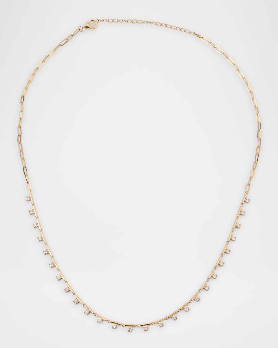 14K Yellow Gold Diamond Segment Necklace